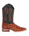 El General Rodeo Boot — Imitation Pirarucu in Cognac