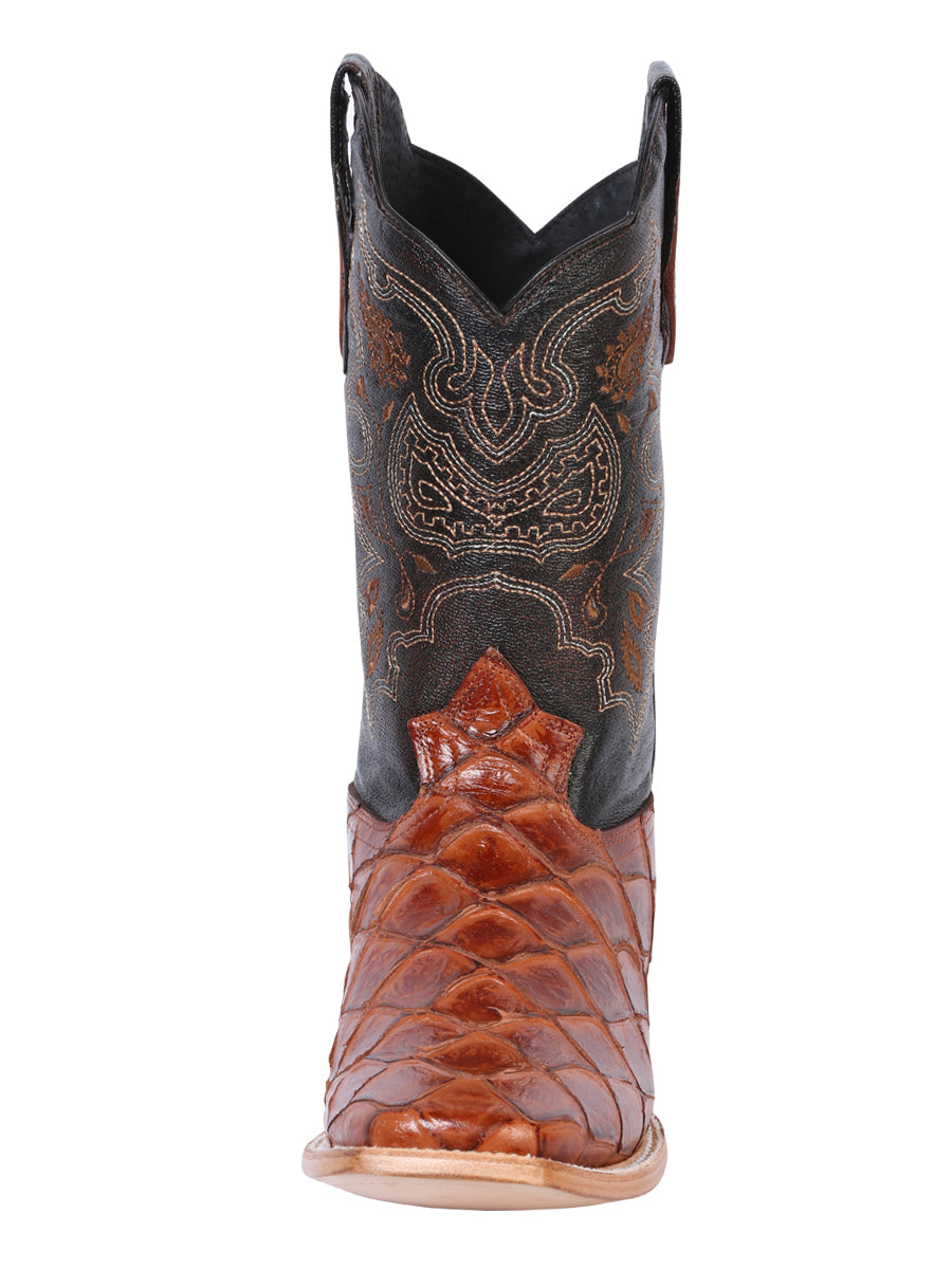 El General Rodeo Boot — Imitation Pirarucu in Cognac