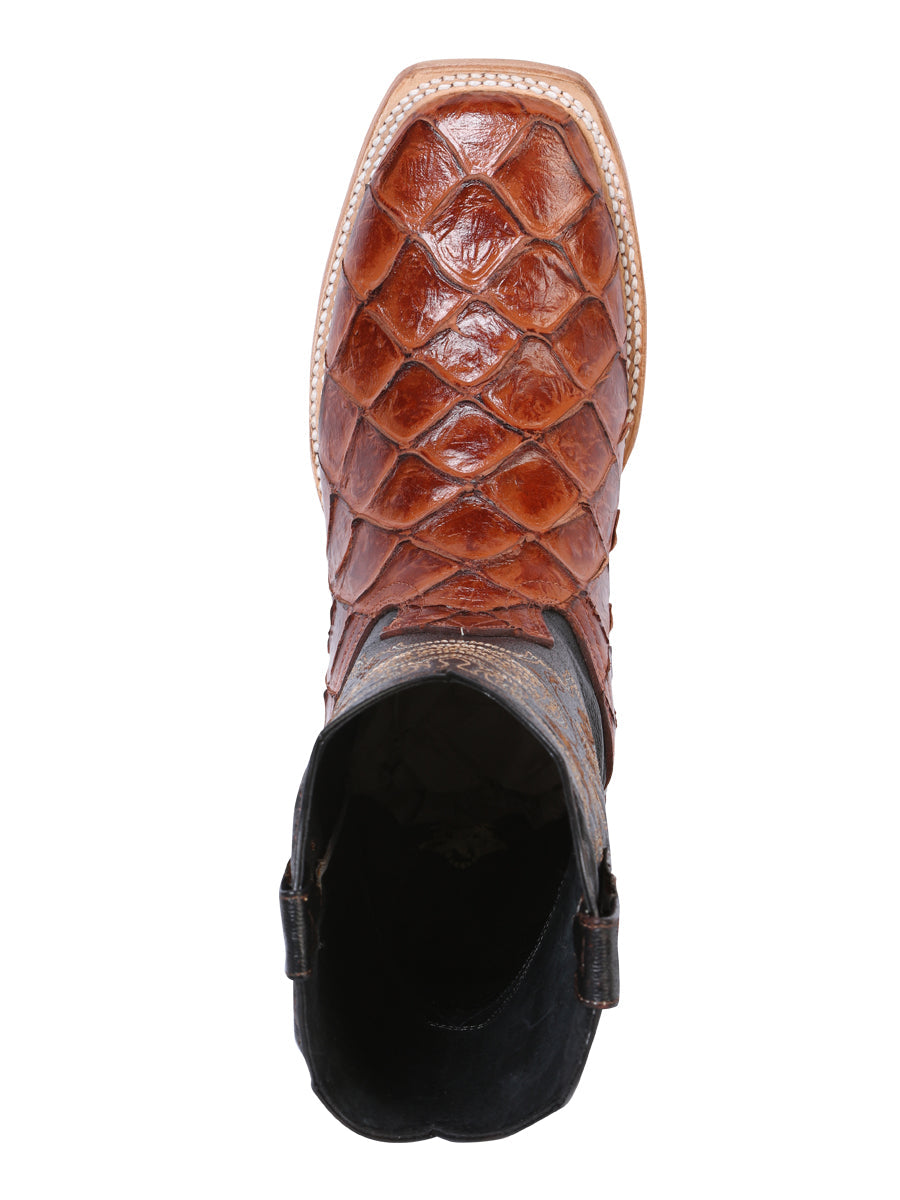El General Rodeo Boot — Imitation Pirarucu in Cognac