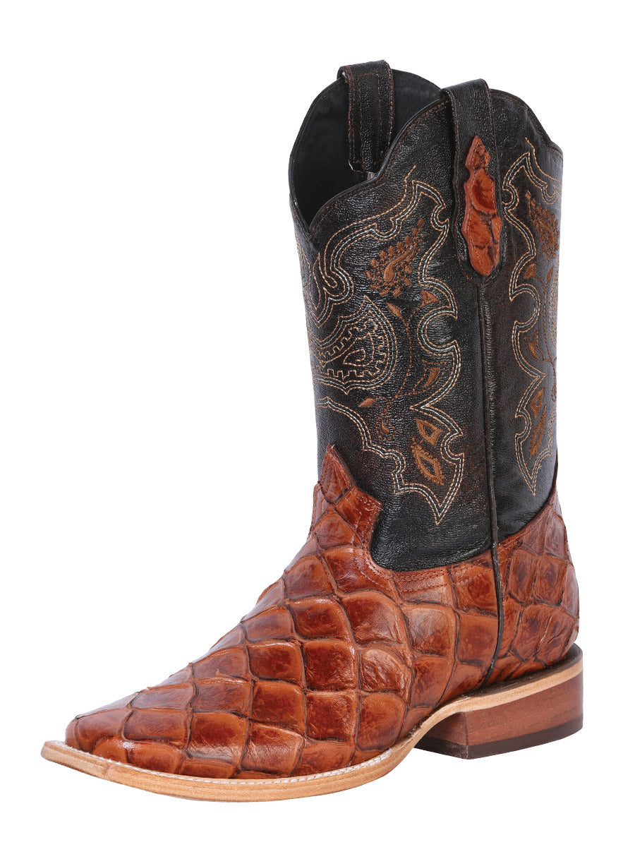 El General Rodeo Boot — Imitation Pirarucu in Cognac