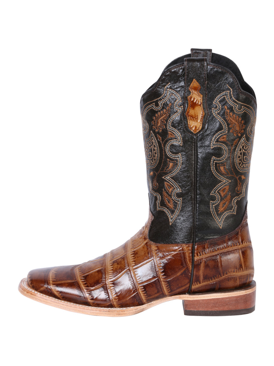 El General Rodeo Boot — Printed Caiman in Light Brown