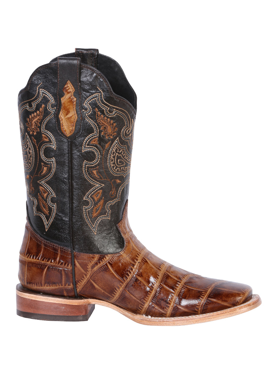 El General Rodeo Boot — Printed Caiman in Light Brown