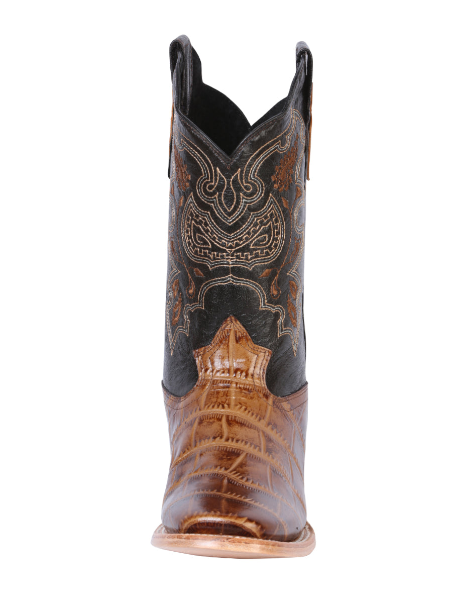 El General Rodeo Boot — Printed Caiman in Light Brown