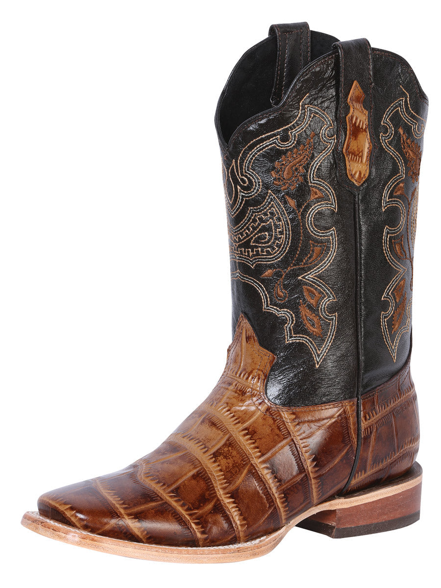 El General Rodeo Boot — Printed Caiman in Light Brown