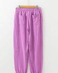Solid Drawstring Elastic Waist Jogger Pants