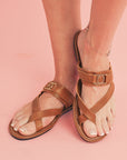 Everleigh Buckle Leathered Flat Slippers