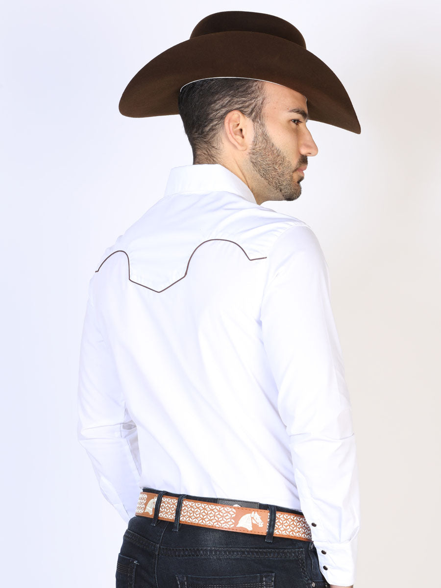 El Señor de los Cielos Embroidery Shirt in White/Black
