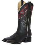 El General Woman Cowboy Boot — Leather Crazy Black