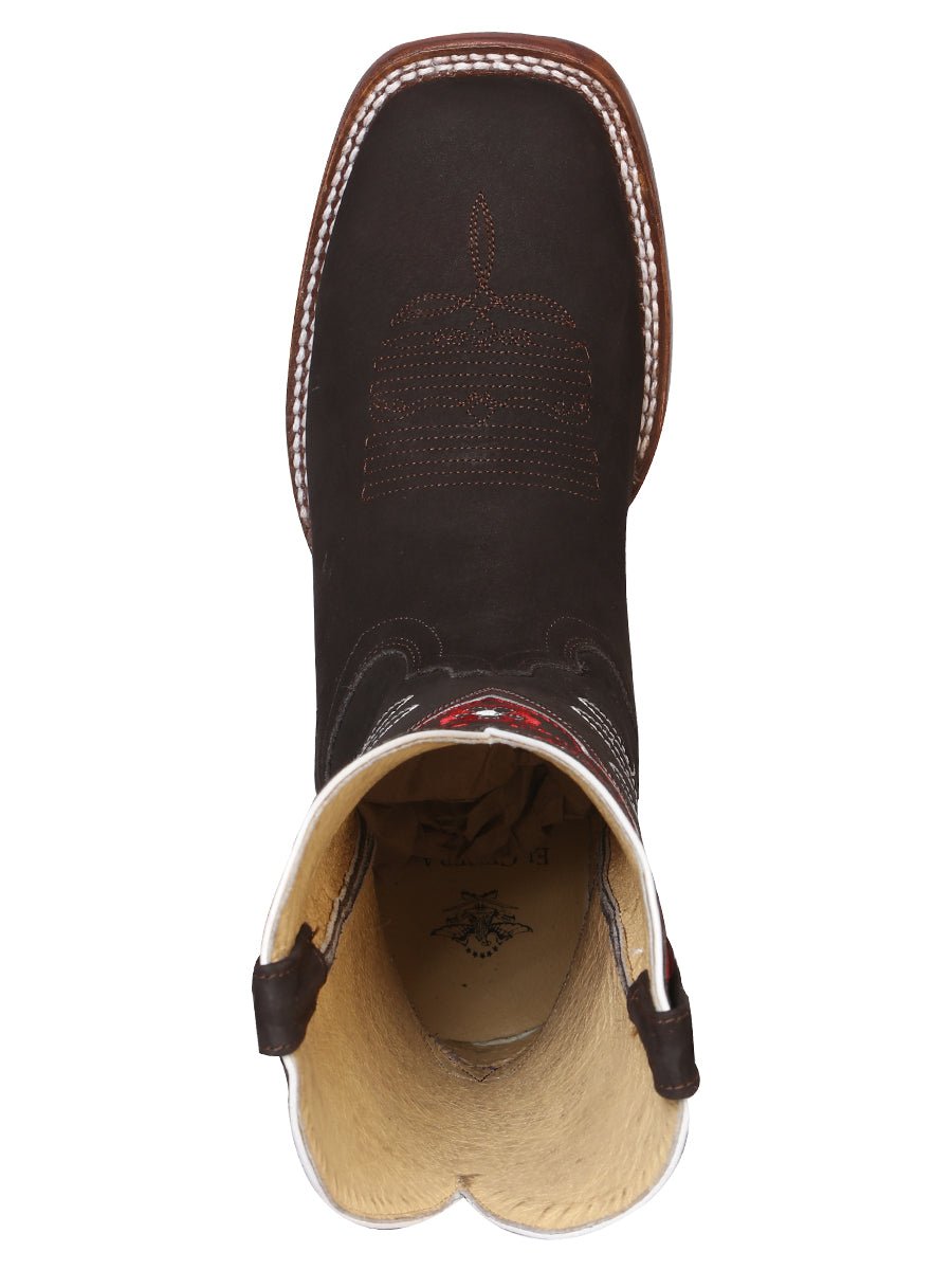 El General Womens Rodeo Boot in Suede Dark Brown
