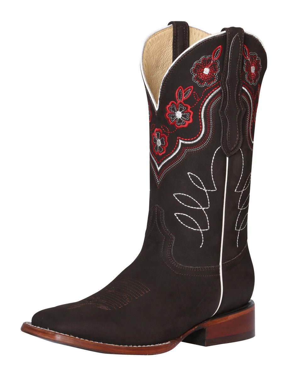 El General Womens Rodeo Boot in Suede Dark Brown