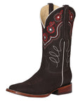 El General Womens Rodeo Boot in Suede Dark Brown