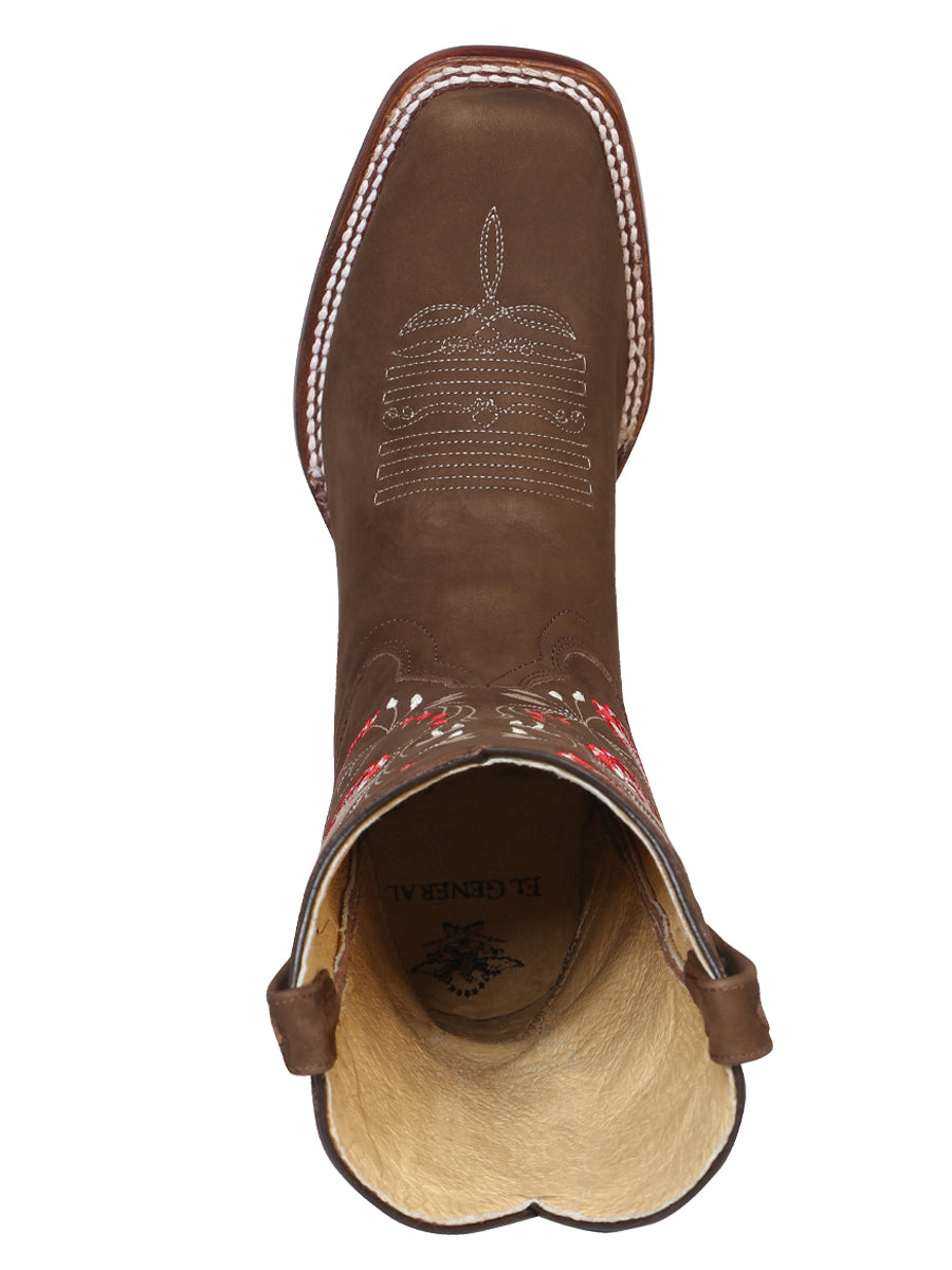 El General Womens Rodeo Boot — Suede Brown