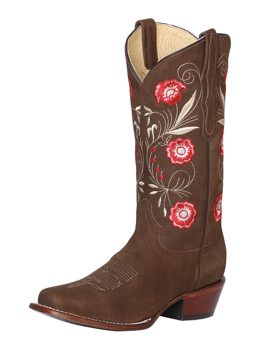 El General Womens Rodeo Boot — Suede Brown