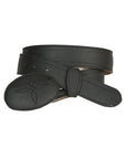El General Men's Western Belt — Crazy Cowhide Leather in Black