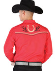 El General Embroidery Western Shirt in Red/Black