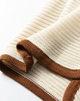 Contrast Trim Tie Front Ribbed Knit Sweater Vest
