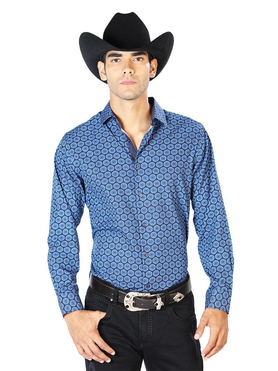 Navy Blue Casual Long Sleeve Shirt