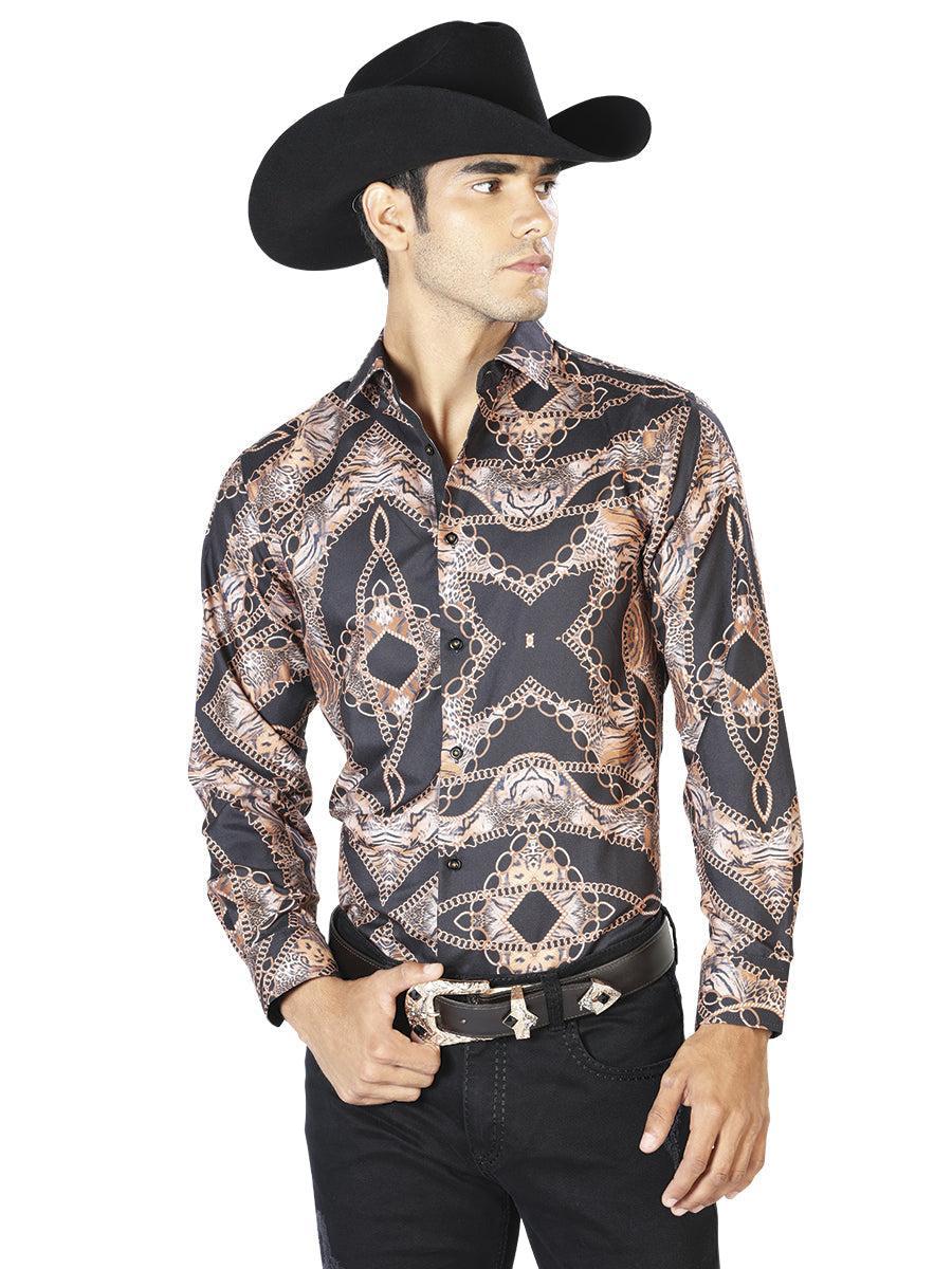 Black And Leopard Casual Long Sleeve Shirt