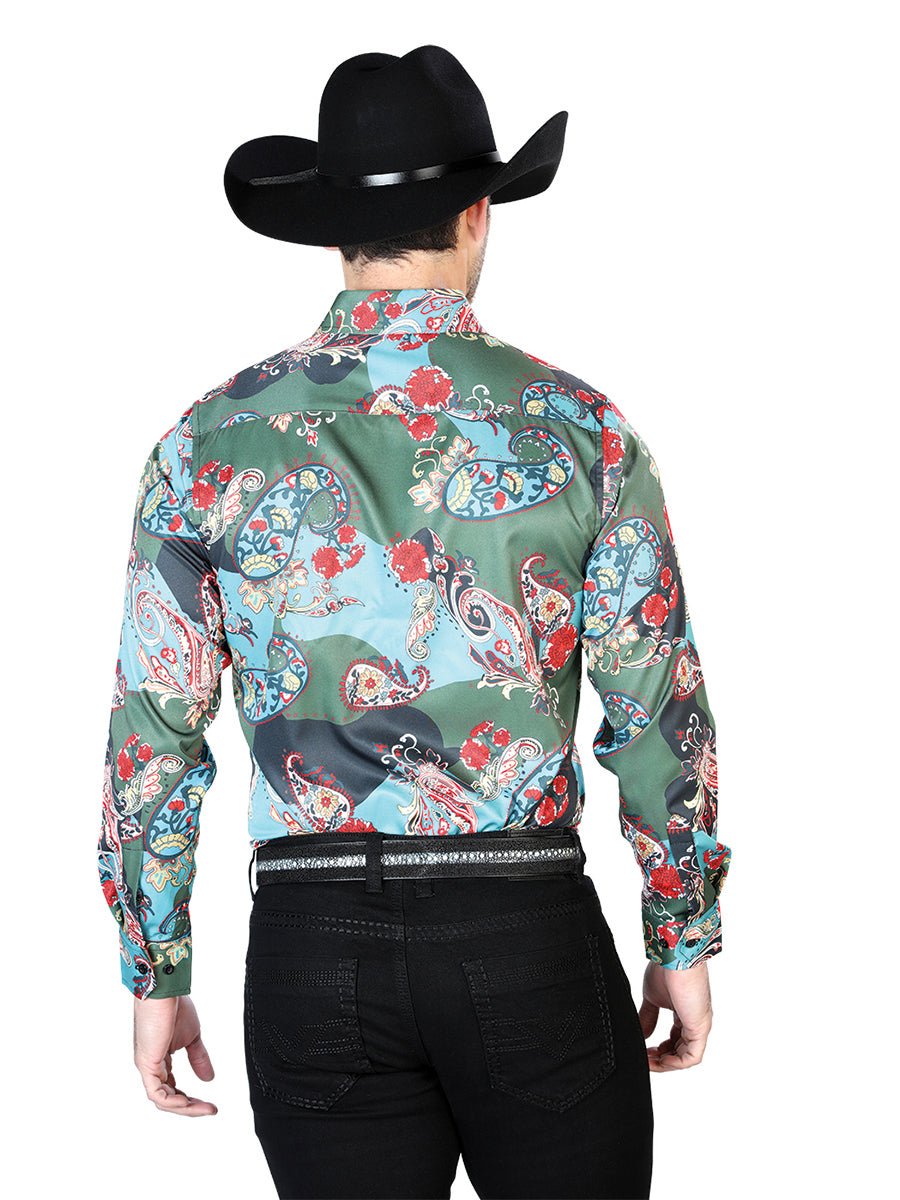 Senor De Los Cielos Casual Long Sleeve Shirt in Green