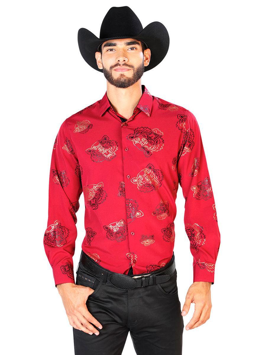 Red Casual Long Sleeve Shirt