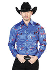 Blue Casual Long Sleeve Shirt