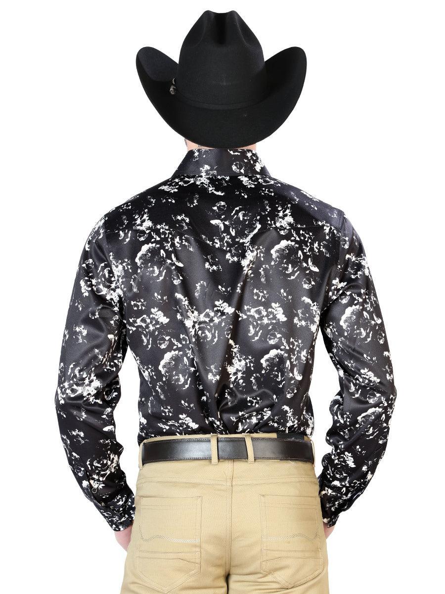Black And Beige Casual Long Sleeve Shirt