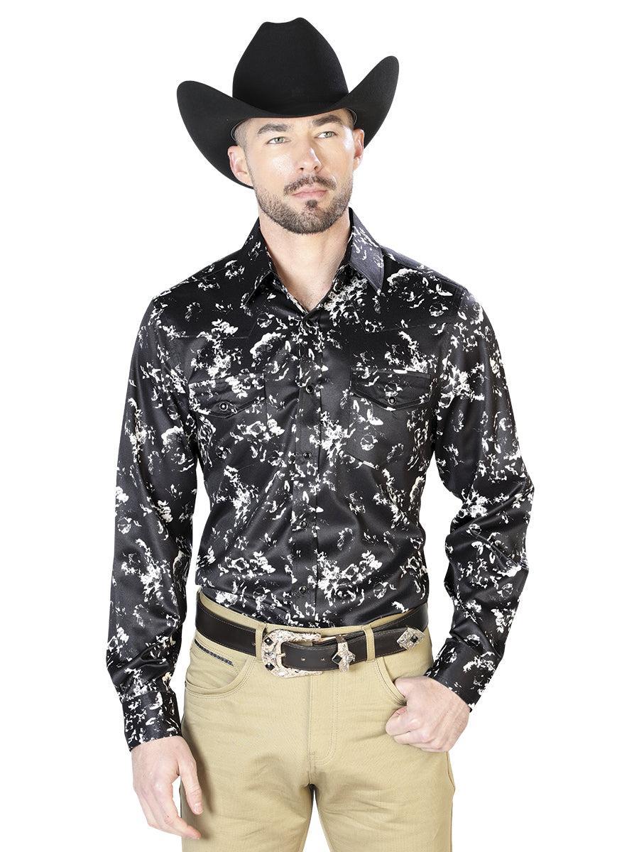 Black And Beige Casual Long Sleeve Shirt