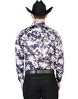 Purple Flower Print Long Sleeve Shirt