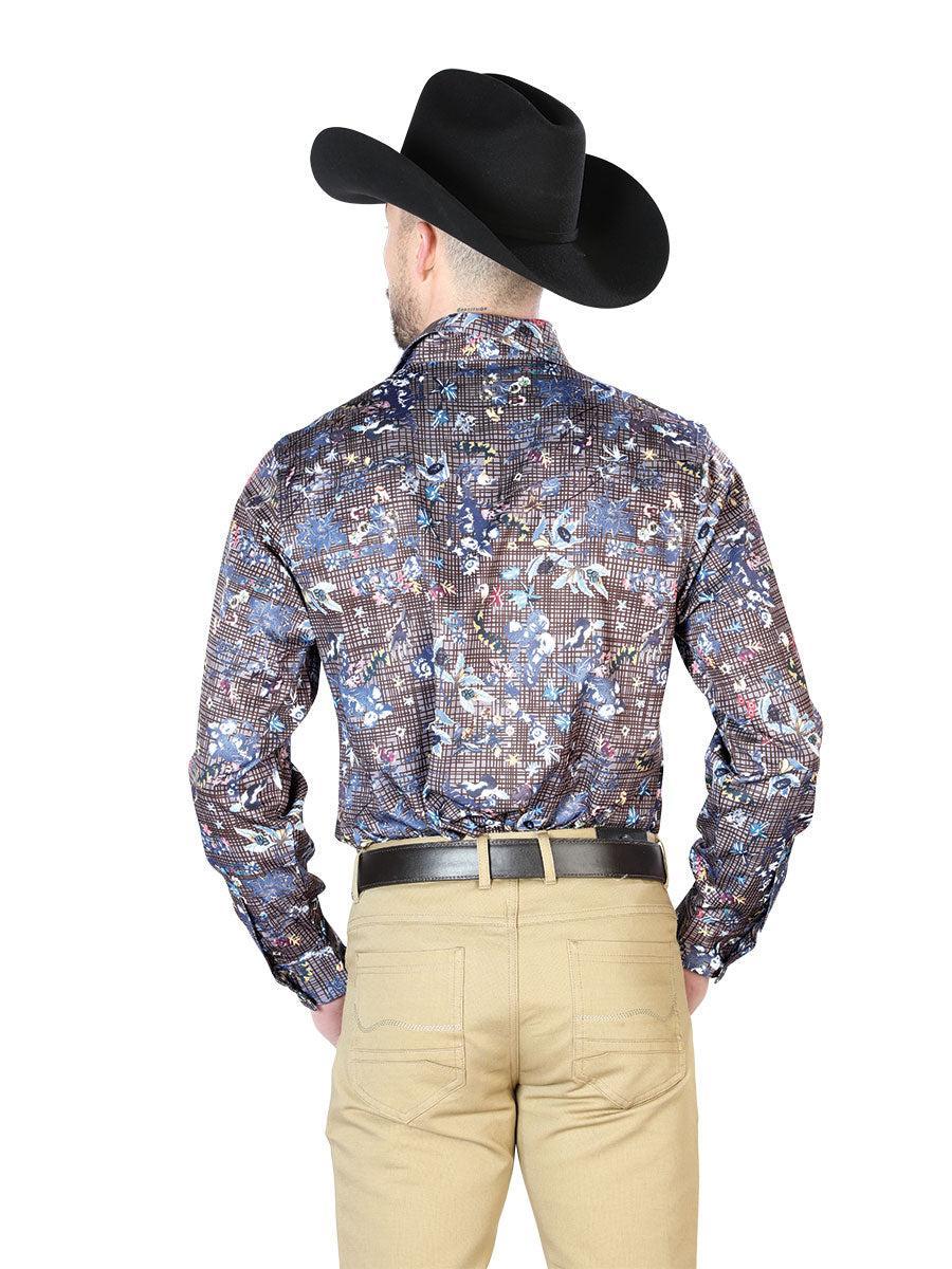 Navy Floral Casual Long Sleeve Shirt