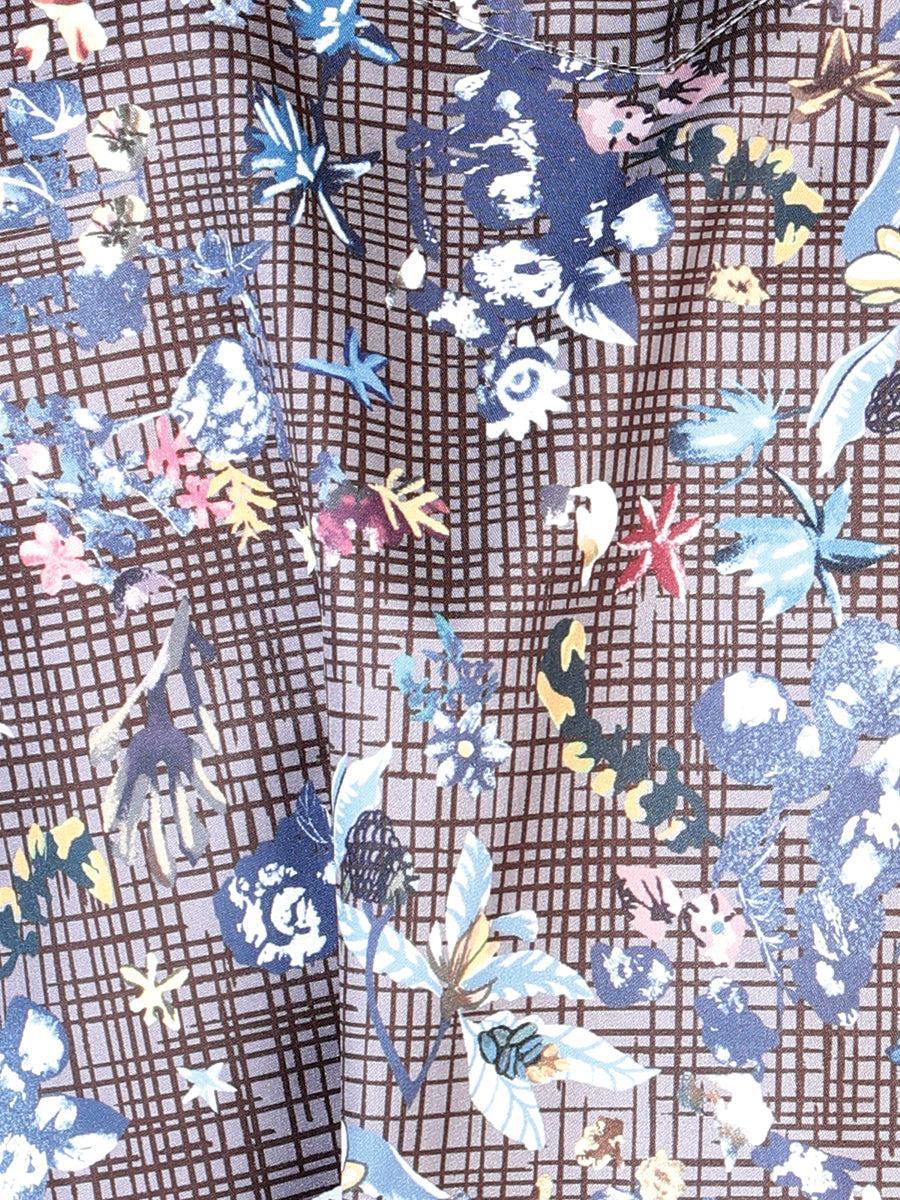 Navy Floral Casual Long Sleeve Shirt