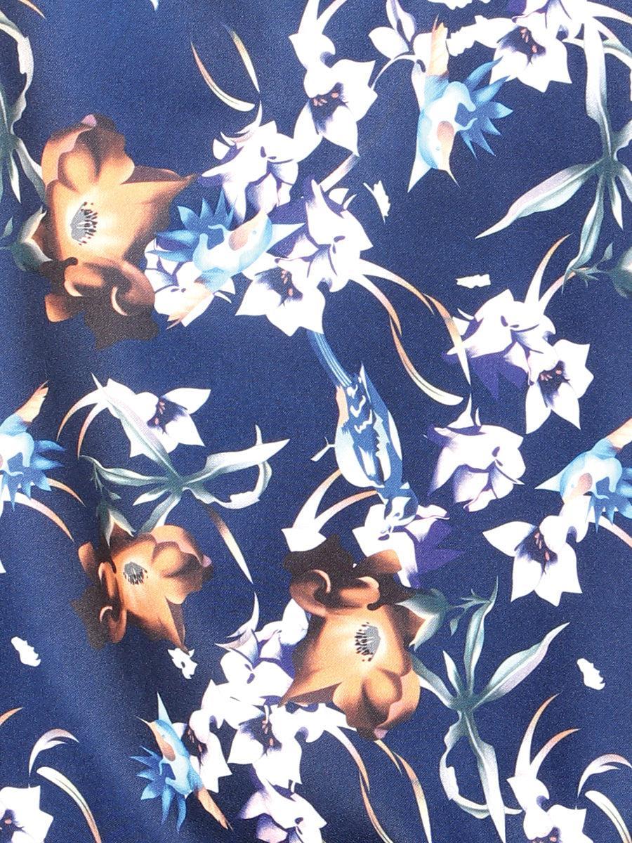 Blue Flowers Casual Long Sleeve Shirt
