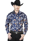 Blue Flowers Casual Long Sleeve Shirt