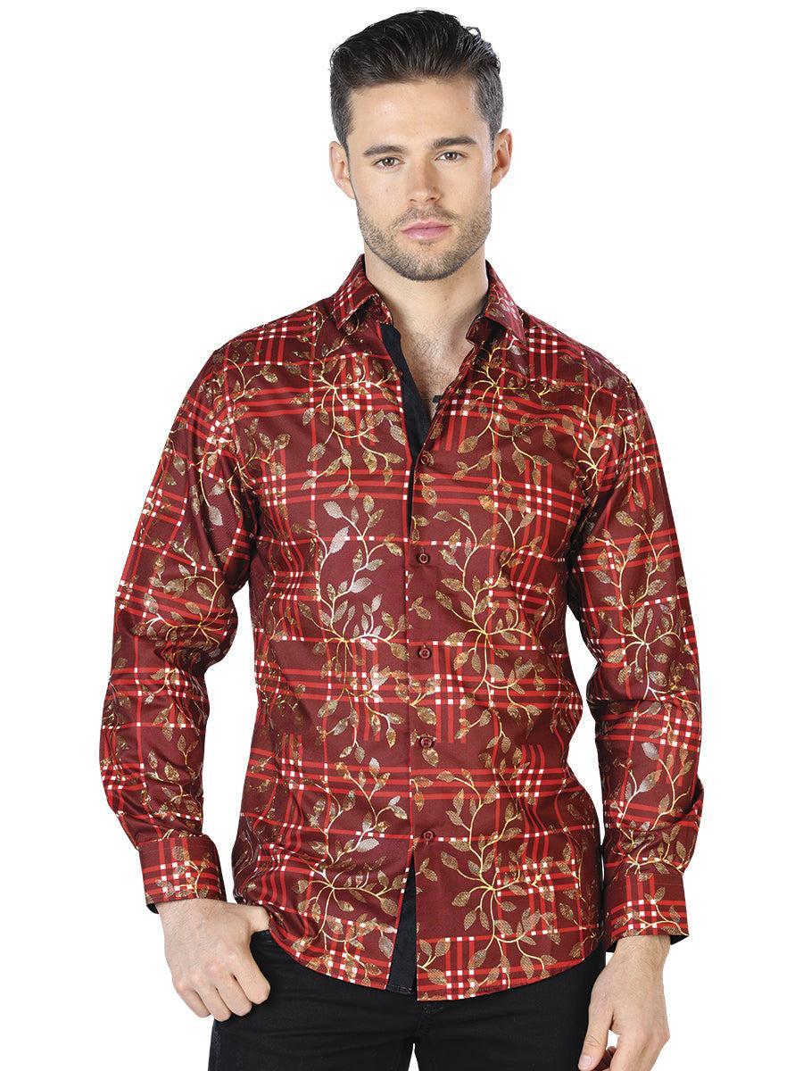 Red Gold Casual Long Sleeve Shirt