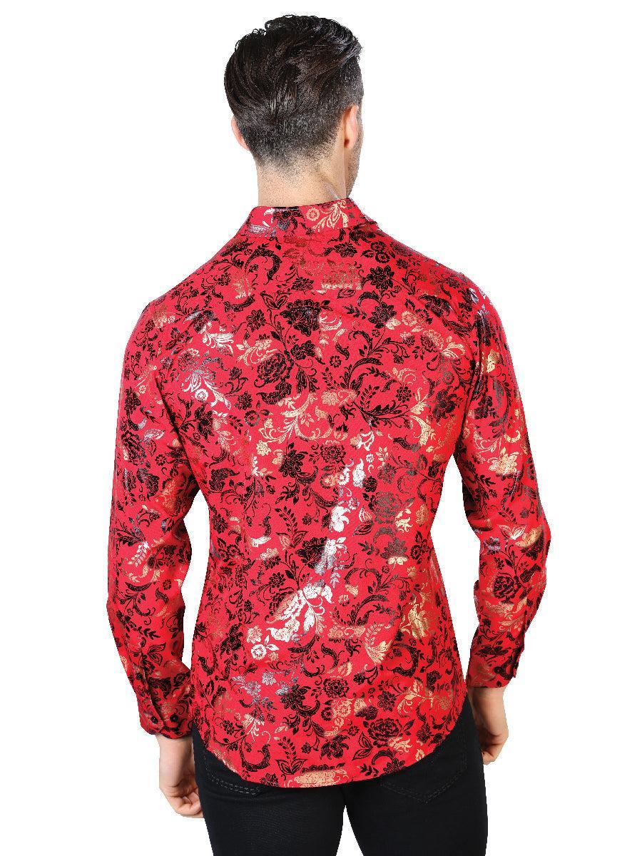 Red And Gold Casual Long Sleeve Shirt