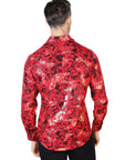 Red And Gold Casual Long Sleeve Shirt