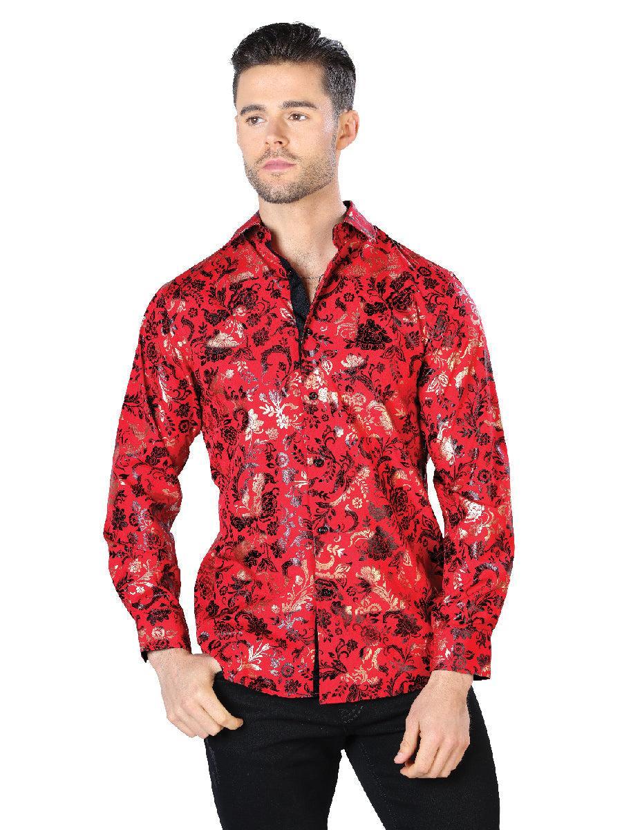 Red And Gold Casual Long Sleeve Shirt