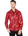 Red And Gold Casual Long Sleeve Shirt
