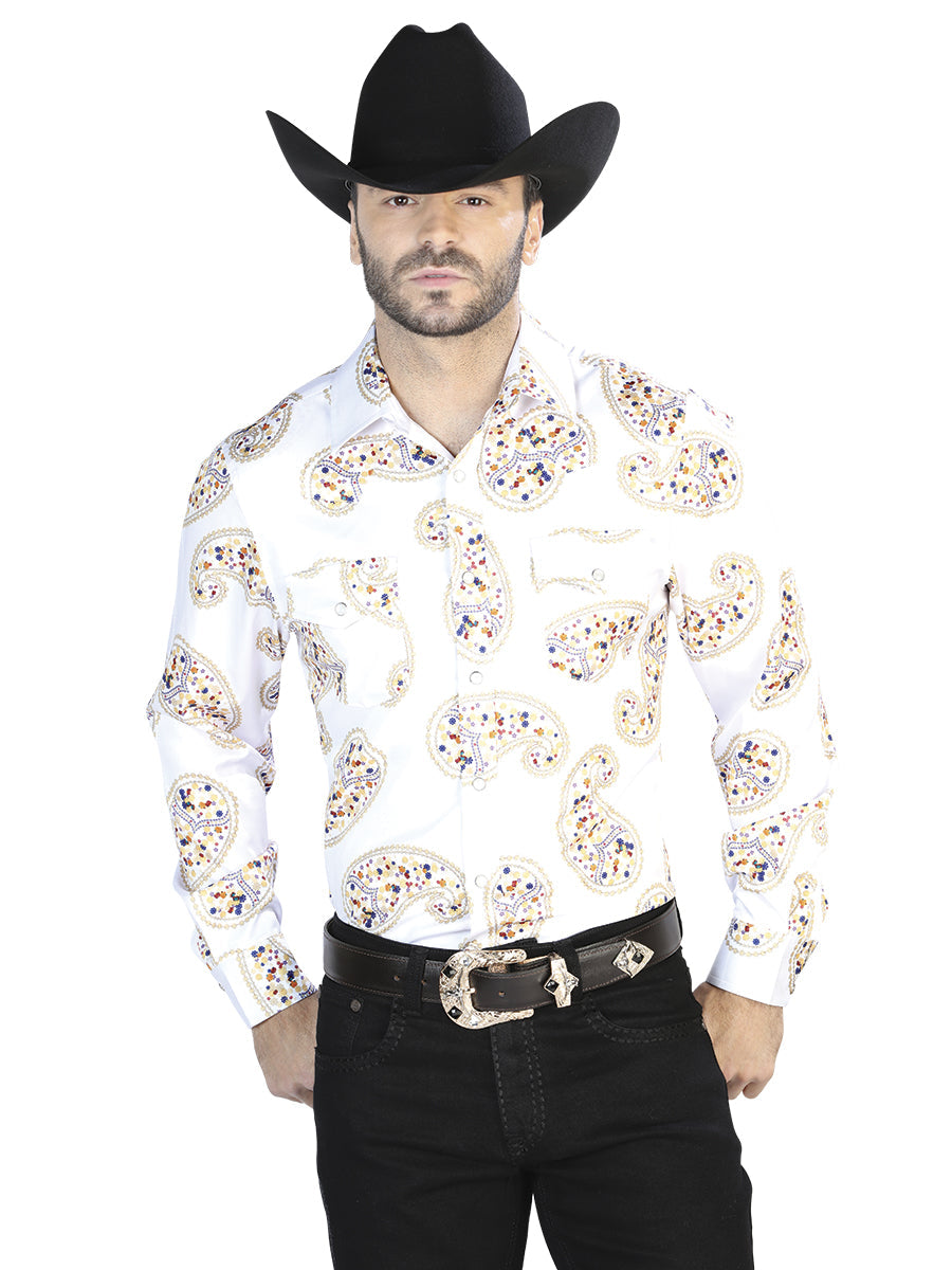 Off White Gold Casual Long Sleeve Shirt