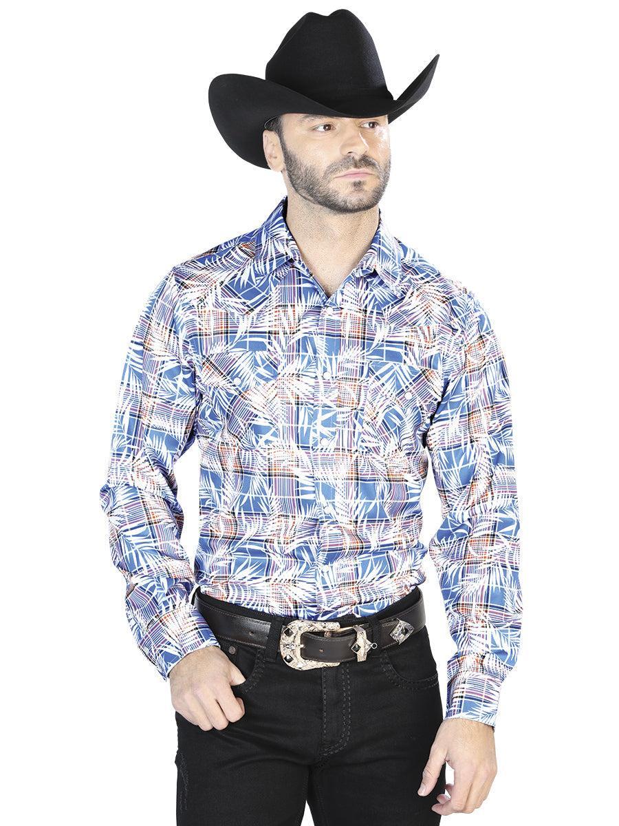 Blue And White Casual Long Sleeve Shirt