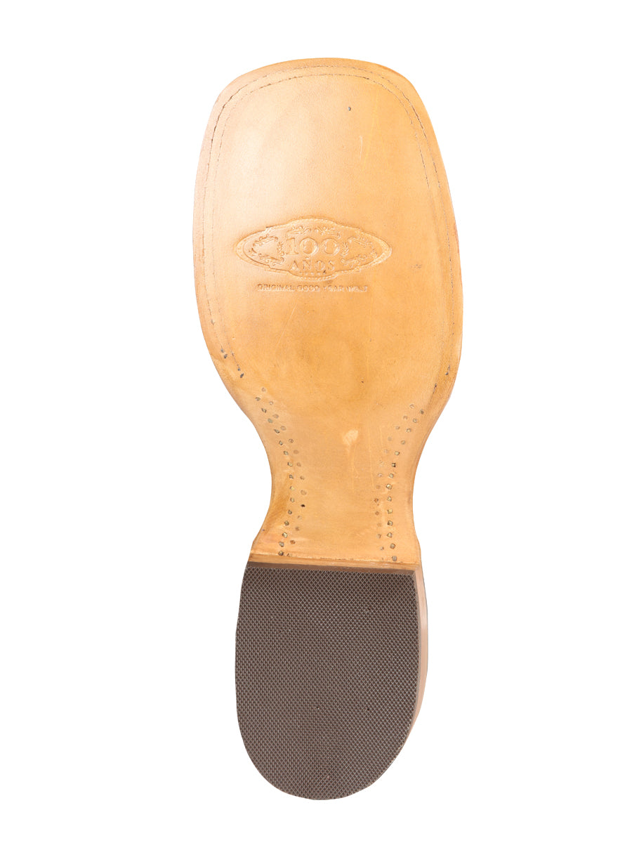 El General Men's Exotic Monster Fish Rodeo Boots in Cream
