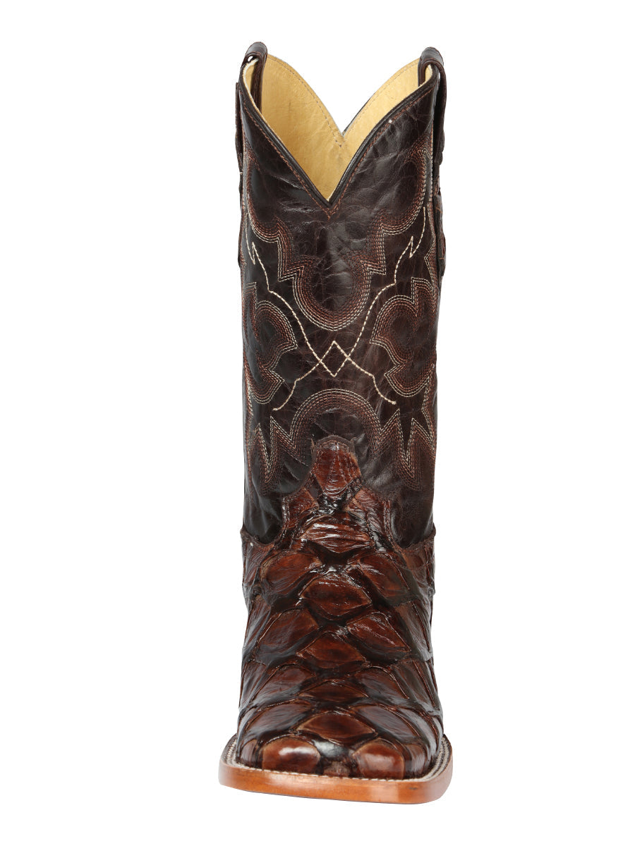 El General Men's Exotic Monster Fish Rodeo Boots in Brown