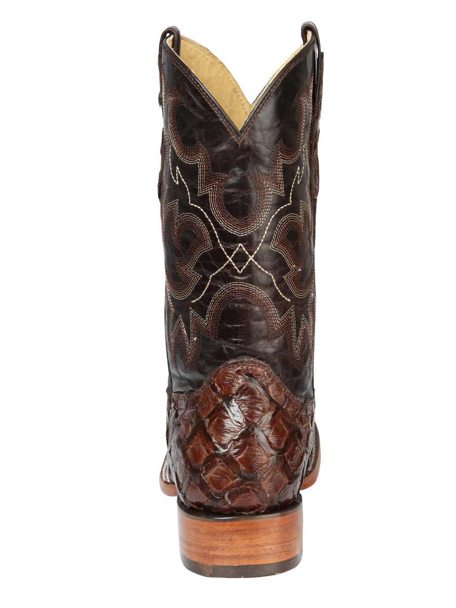 El General Men's Exotic Monster Fish Rodeo Boots in Brown