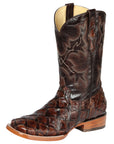 El General Men's Exotic Monster Fish Rodeo Boots in Brown