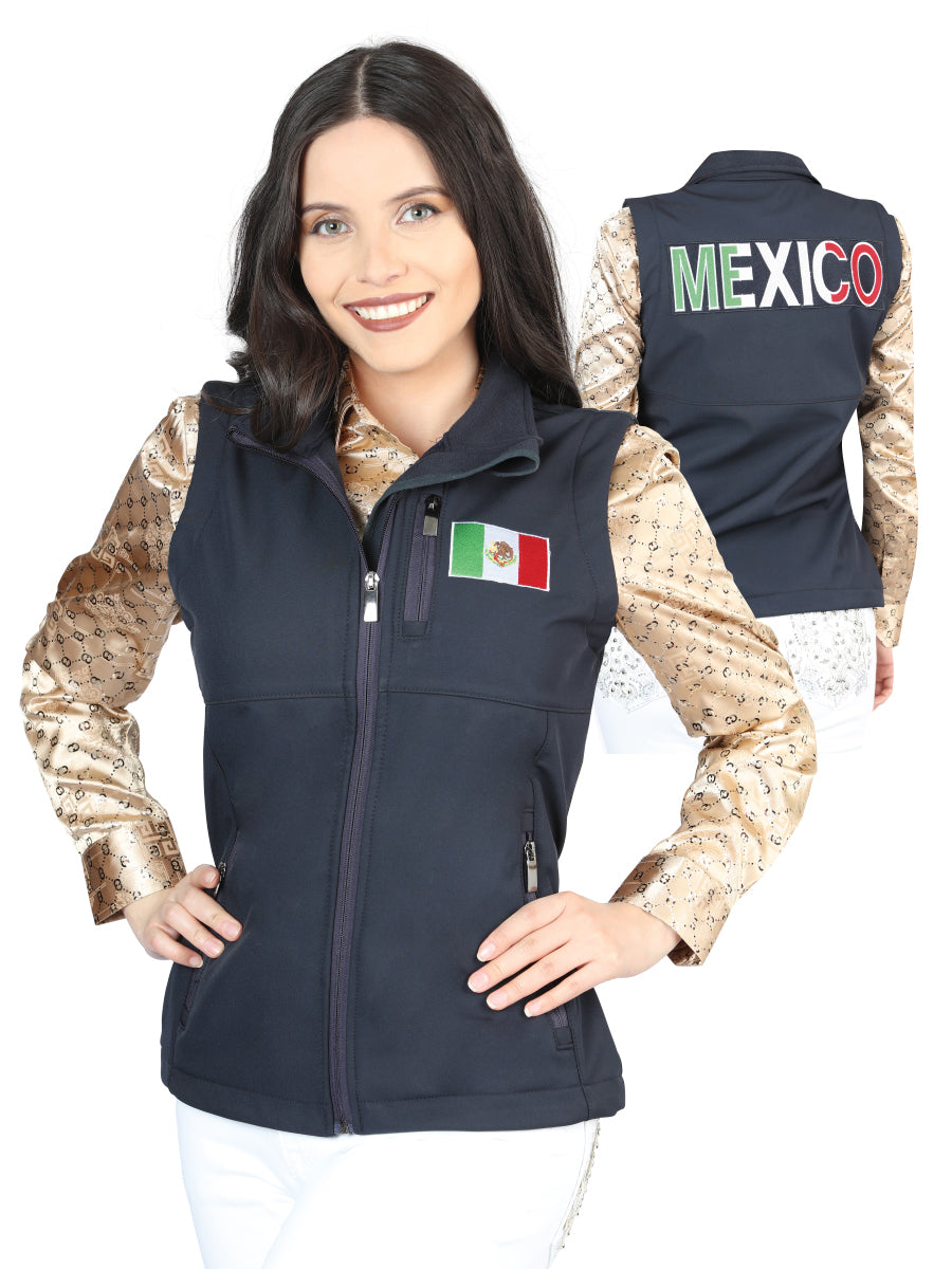Womens Zipper Vest in Navy Blue