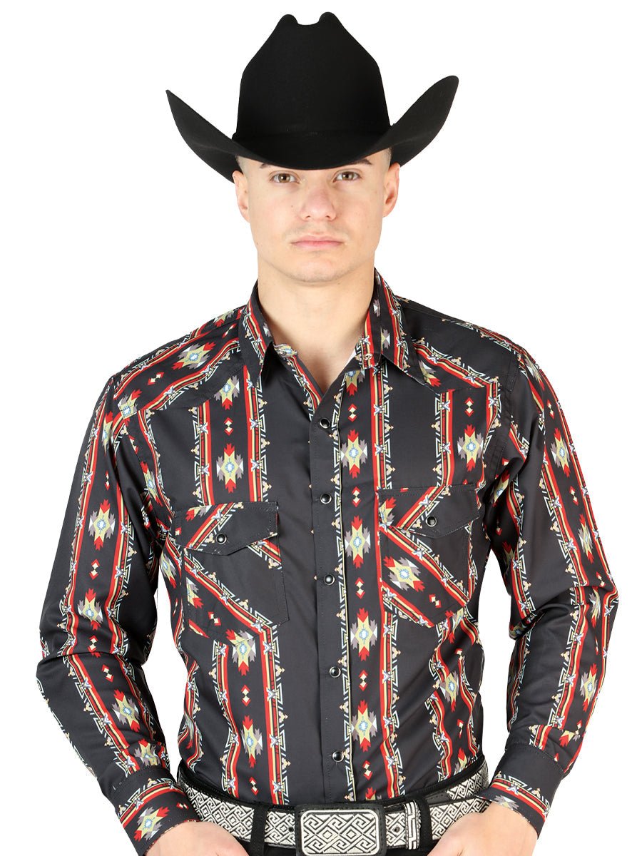 Black Long Sleeve Cowboy Shirt