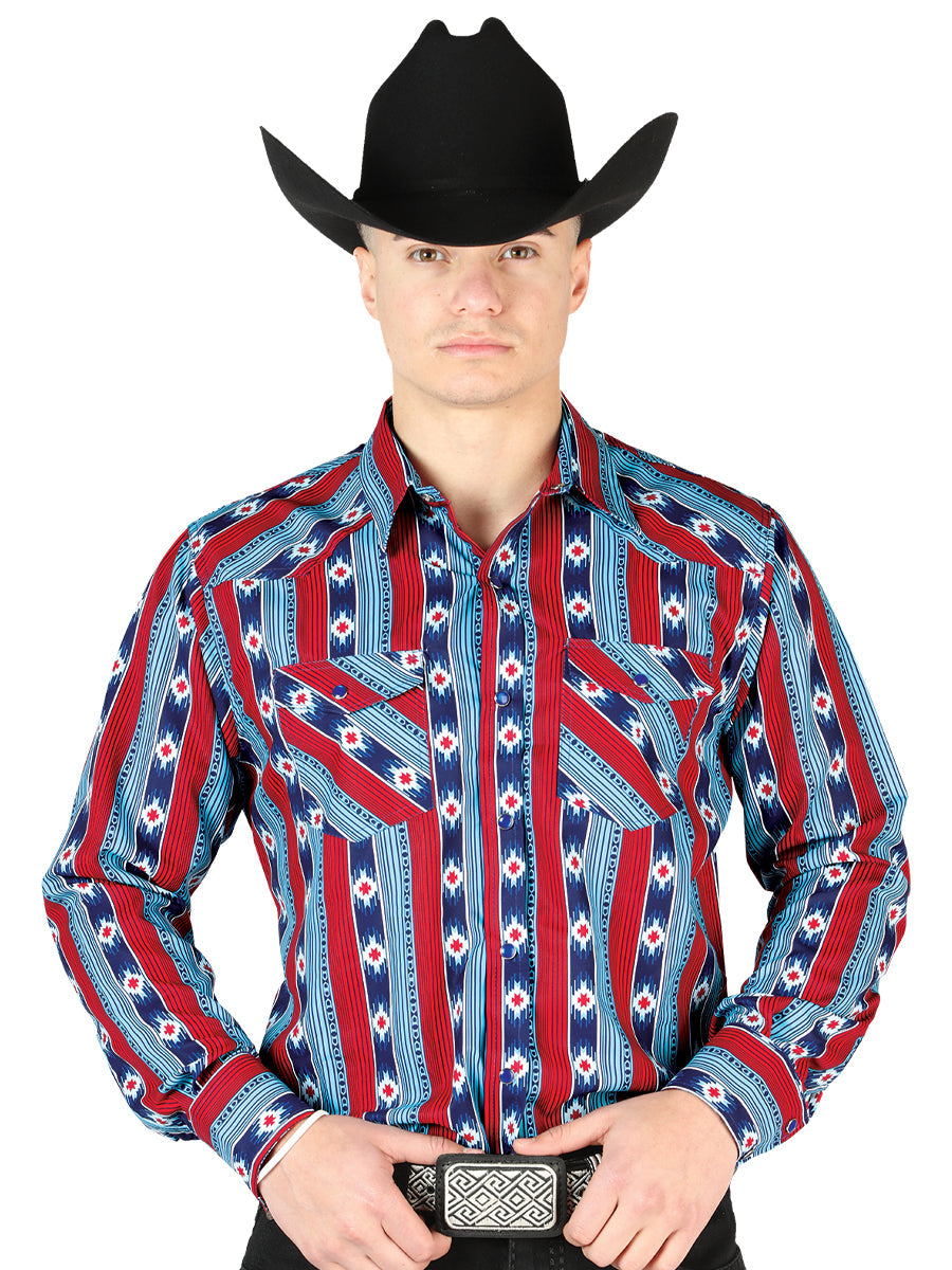 Blue Long Sleeve Cowboy Shirt