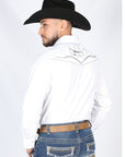 El General Embroidery Western Shirt in White/Black