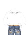 El General Embroidery Western Shirt in White/Black