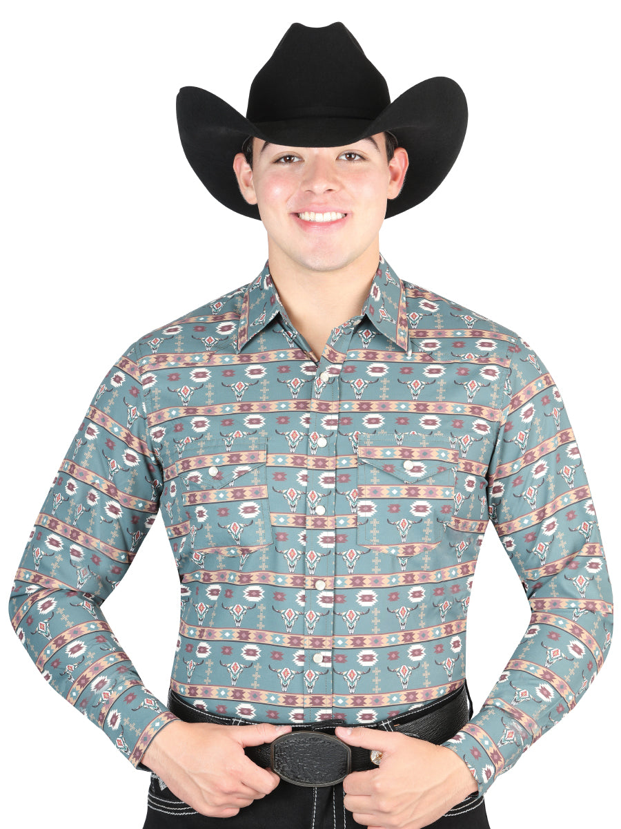 El General Western Shirt in Dark Green