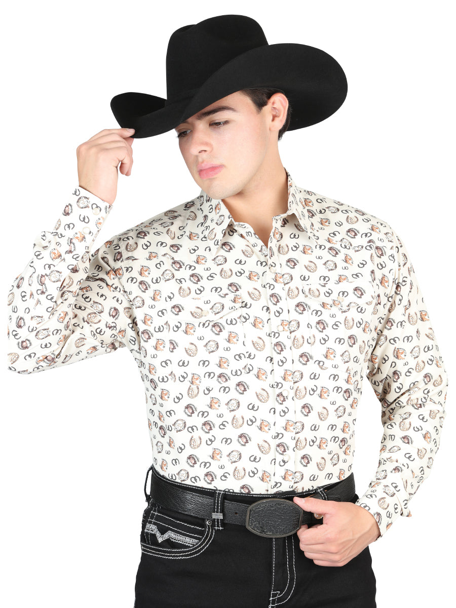 El General Western Denim Shirt in Beige